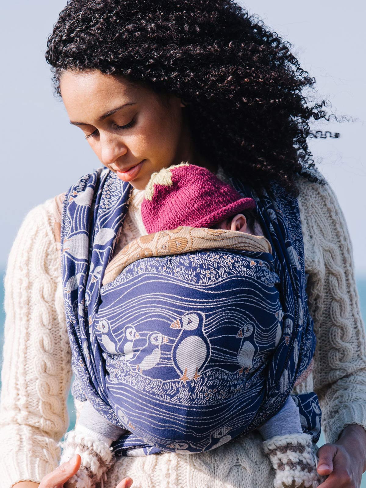 Puffins pattern baby wrap carrier