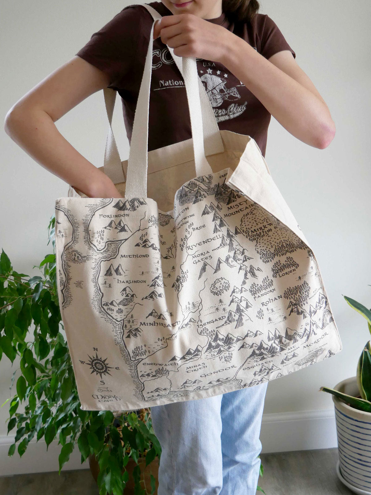 map of middle-earth bag