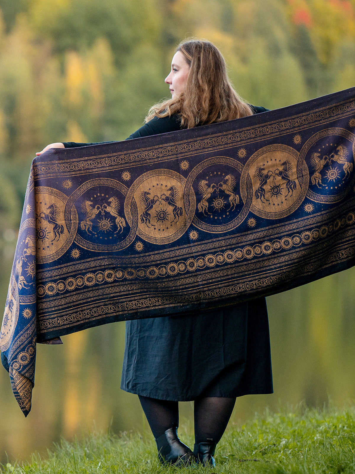 Rohan design shawl in purples