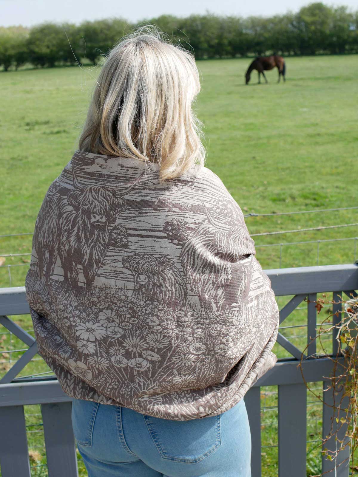 Highland Cows Moorland Shawl