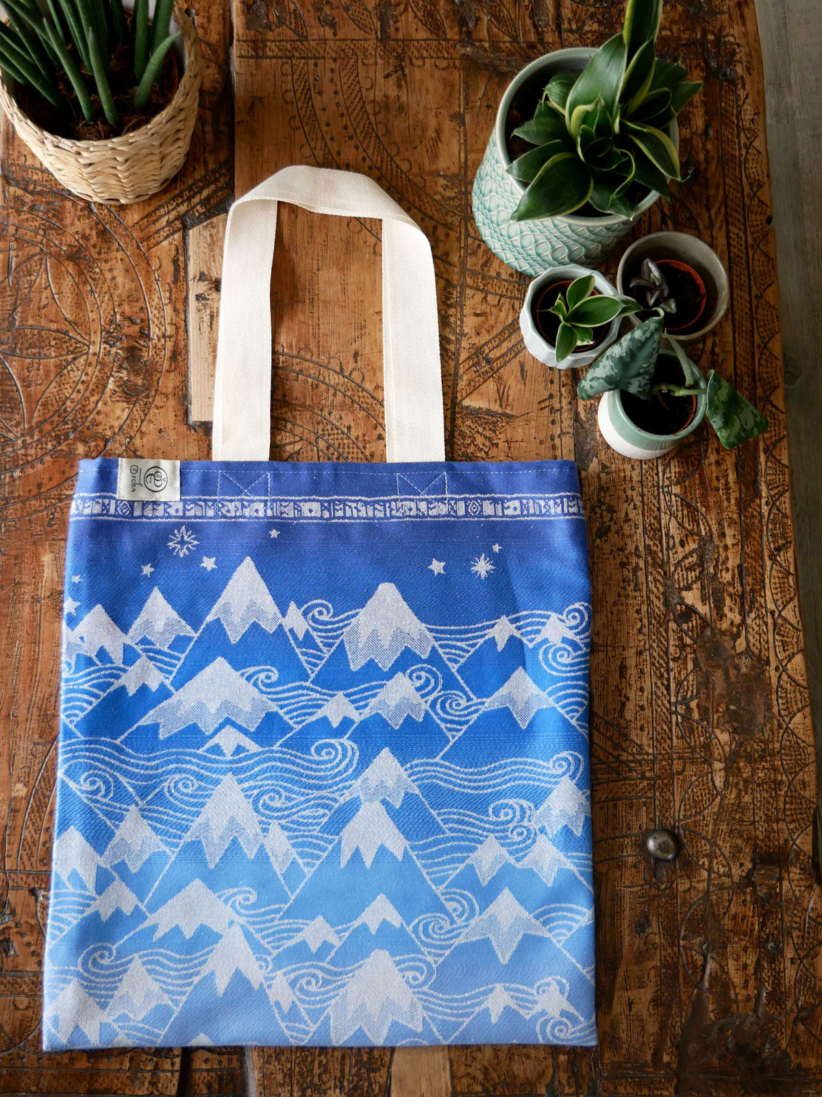 Misty Mountains Aduial with Wild Silk Jacquard Tote Bag