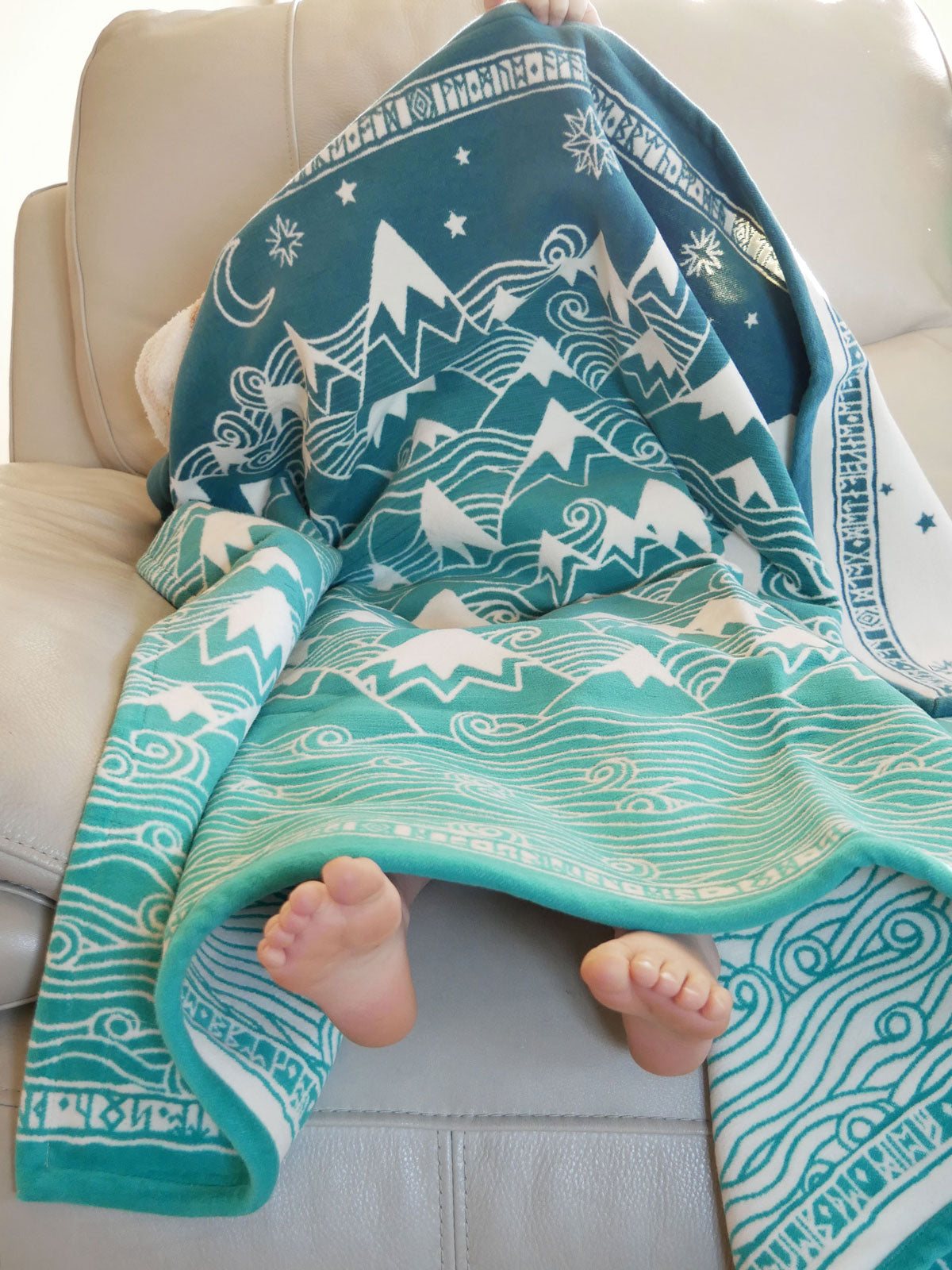 Misty Mountains Moonlit Brushed Cotton Children's Blanket