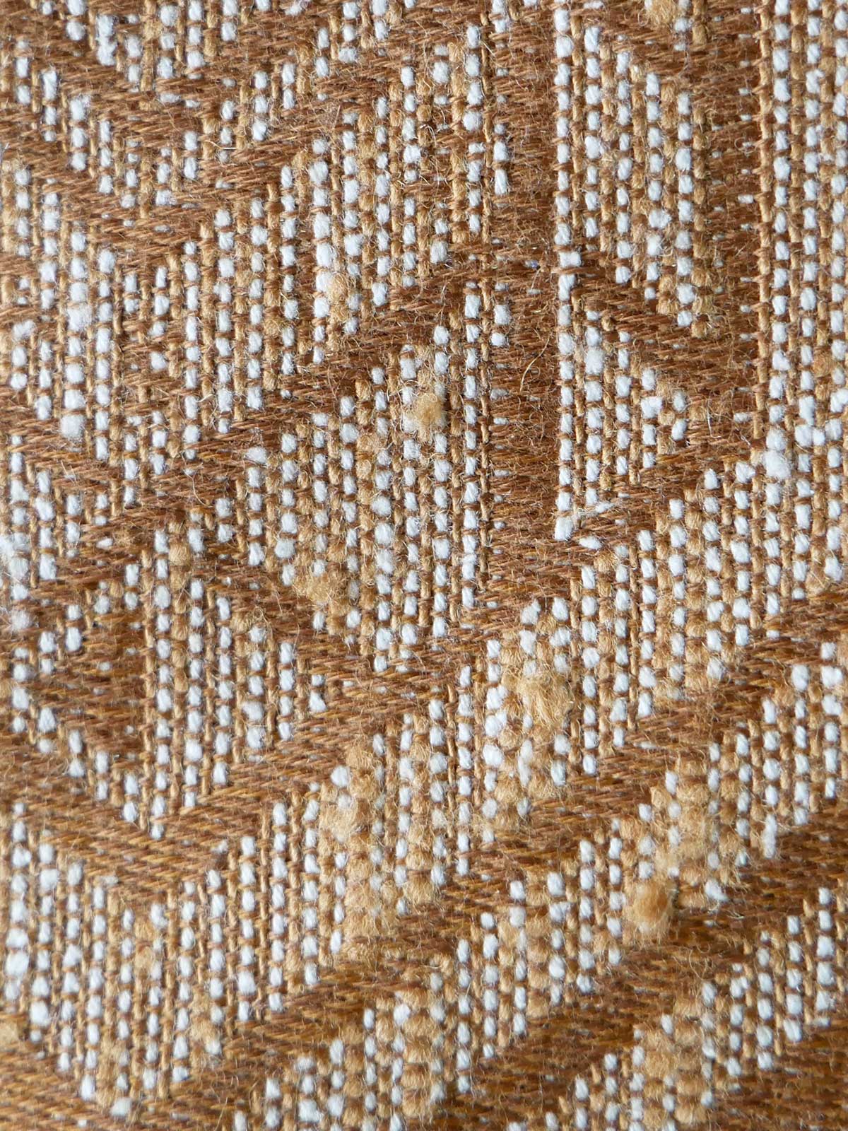 Close-up of a textured brown and beige fabric pattern