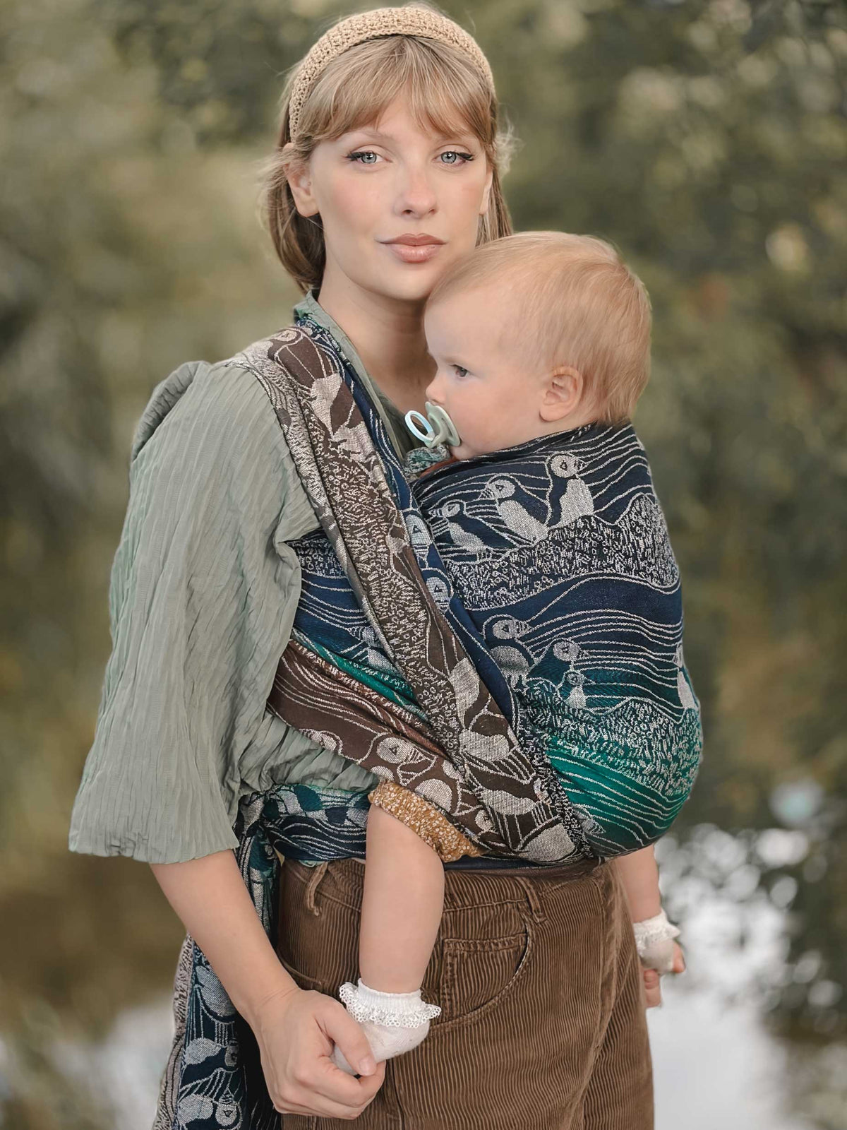 Puffins Midnight Cliffs Baby Wrap