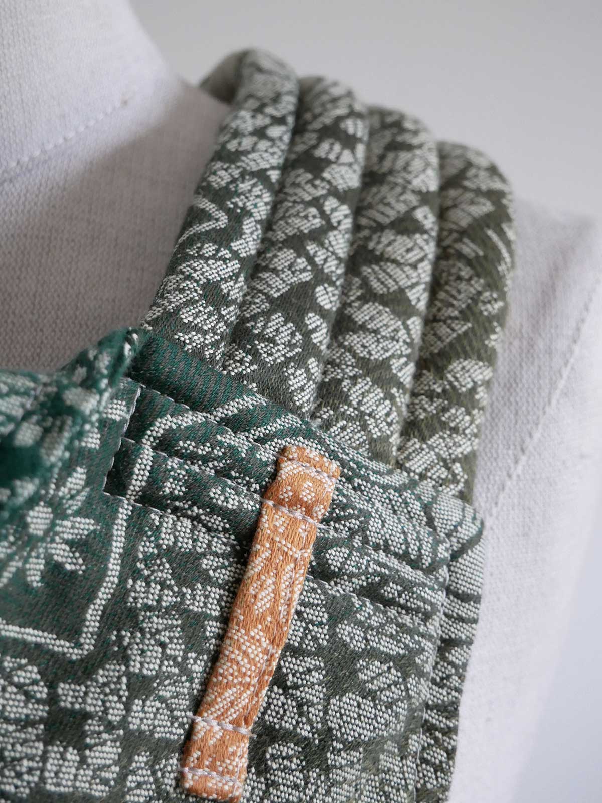 Close-up of a patterned fabric on a white background