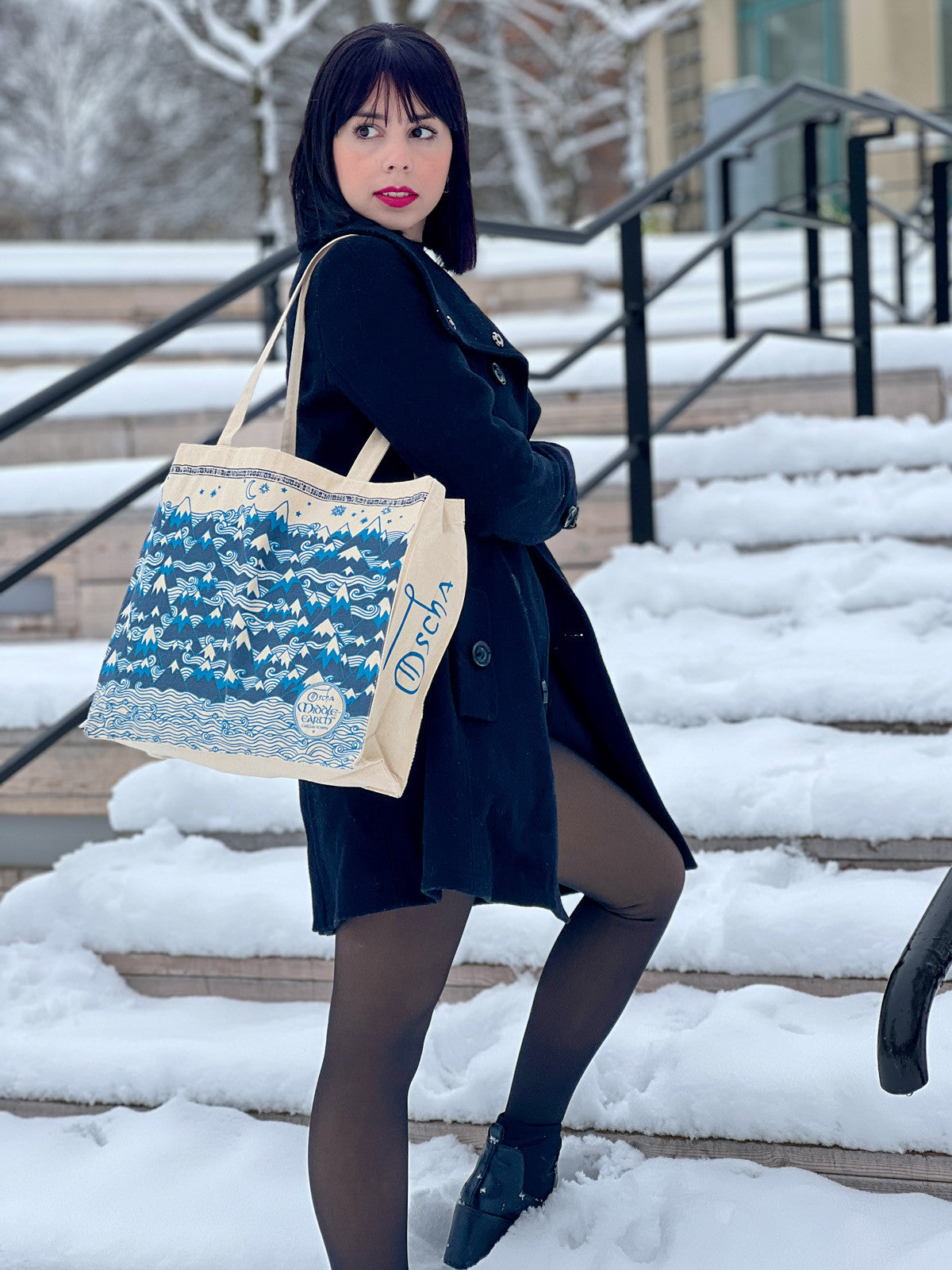 Misty Mountains Indigo Eco Tote Bag