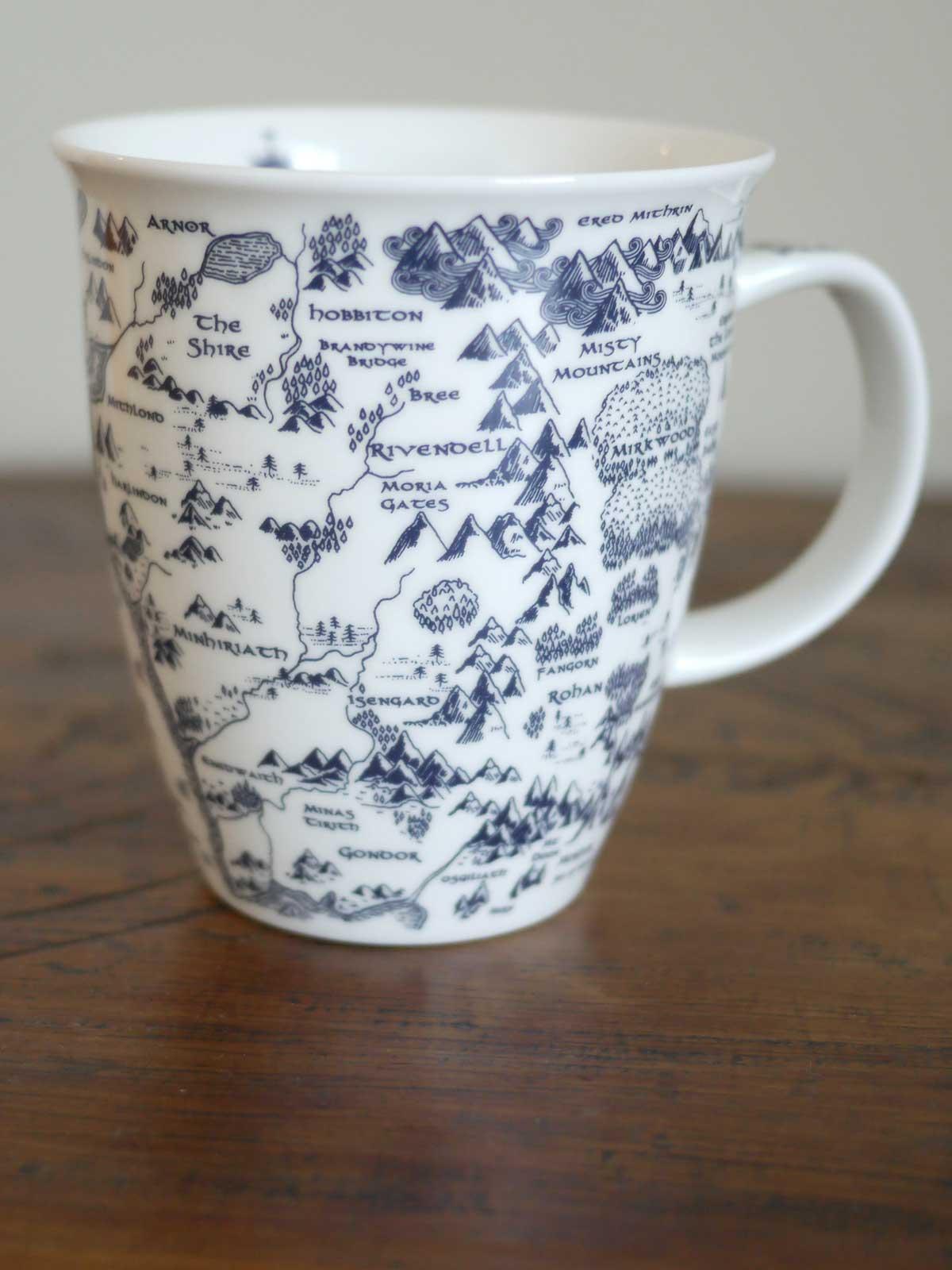 map of middle earth lord of the rings mug