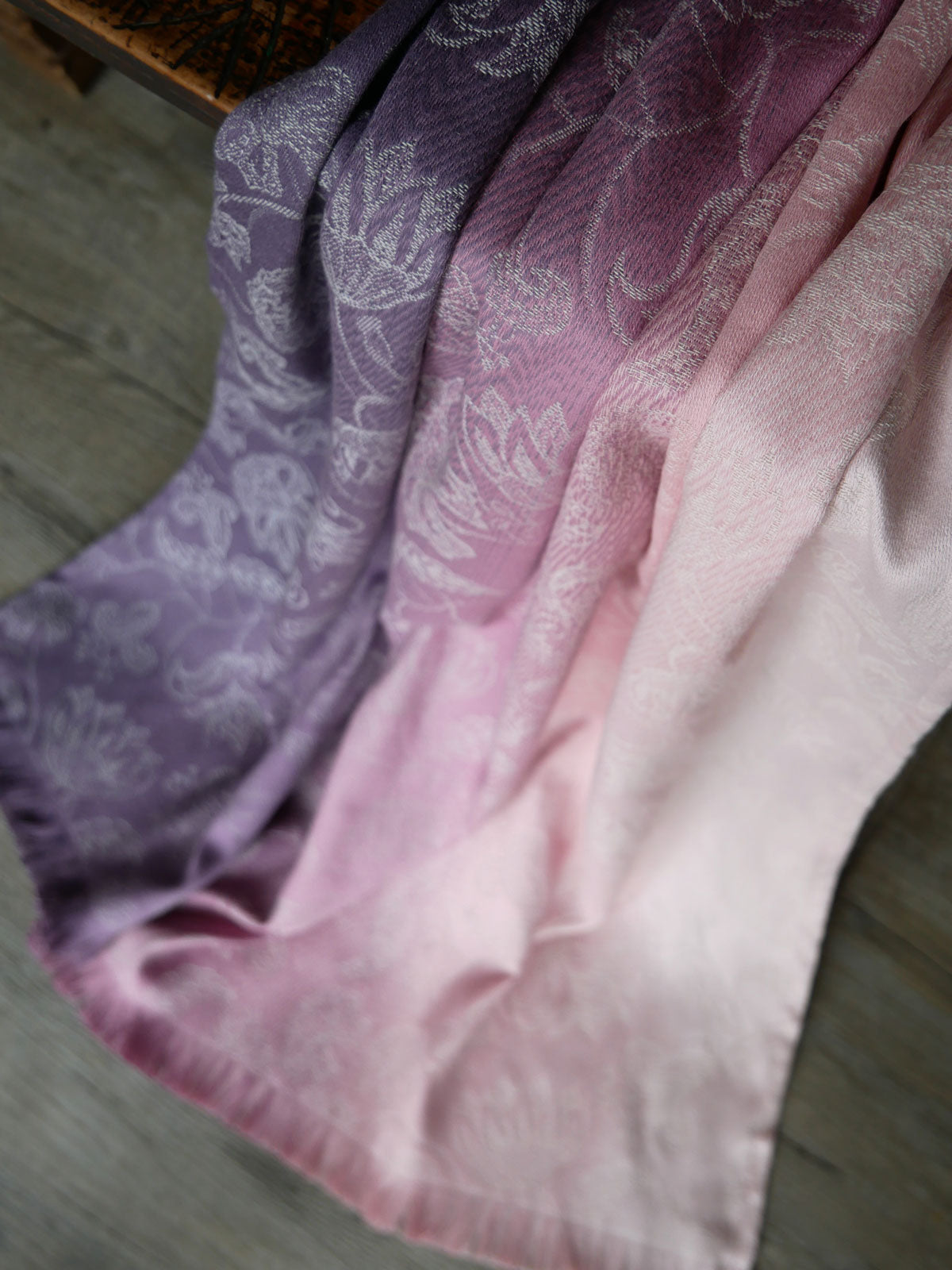 Close up of pink and purple fabric