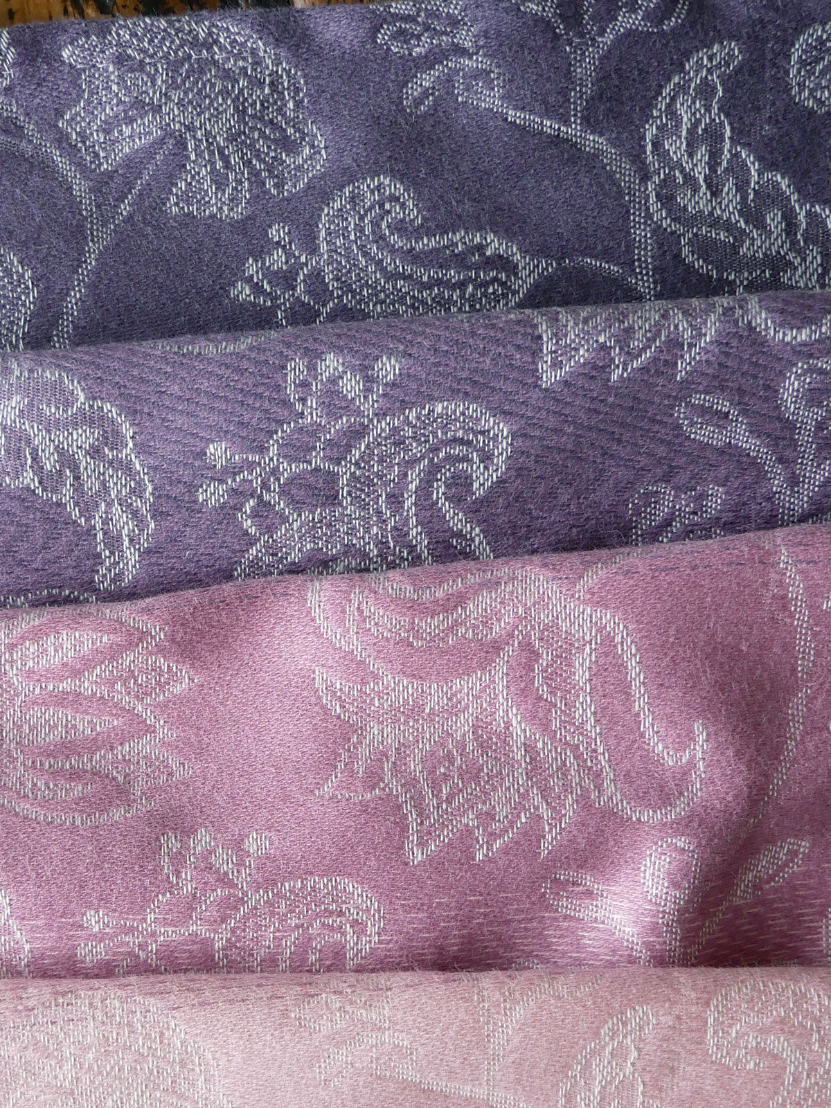 Close up of pink and purple fabric