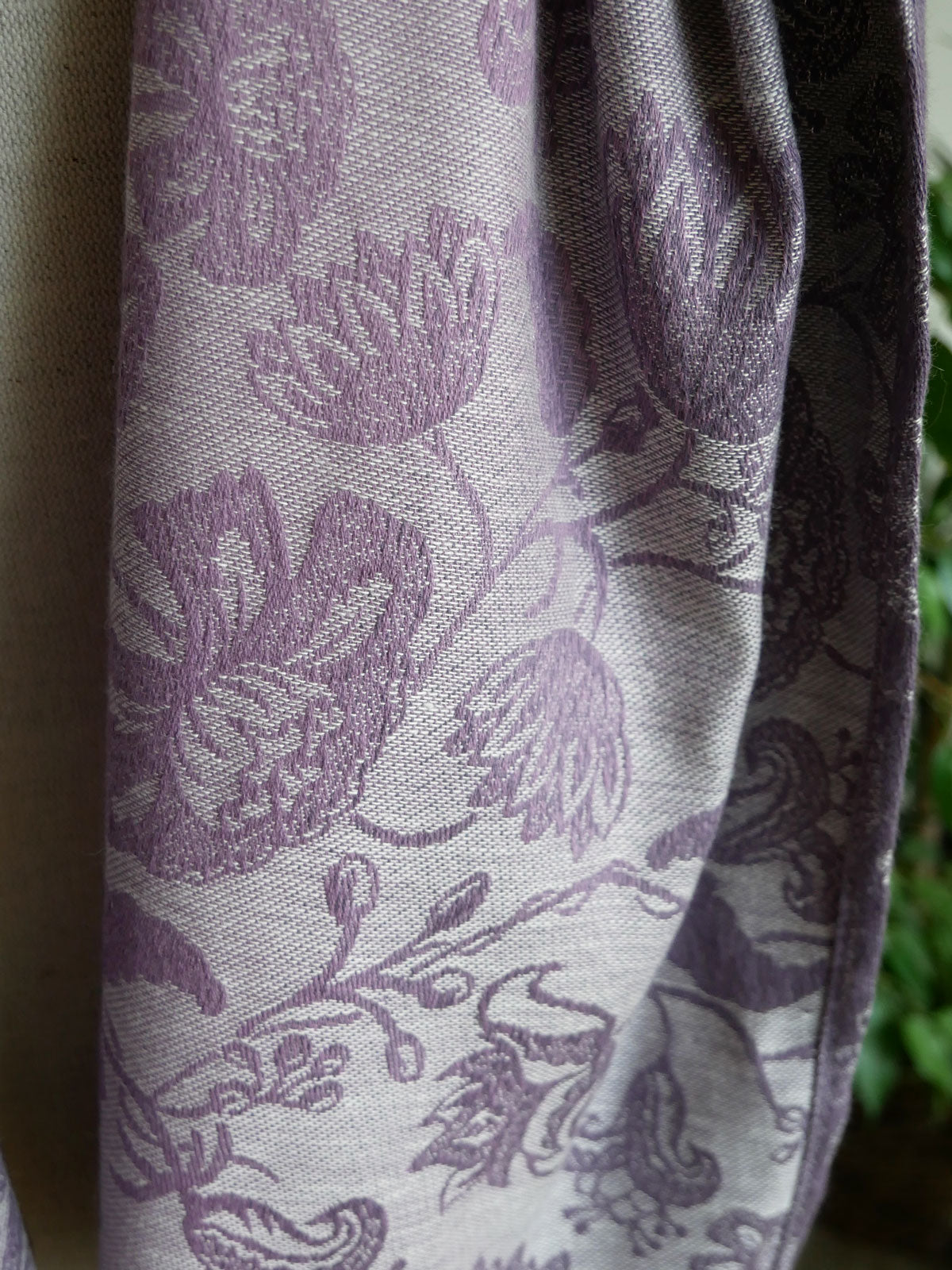 Reverse of pink and purple fabric