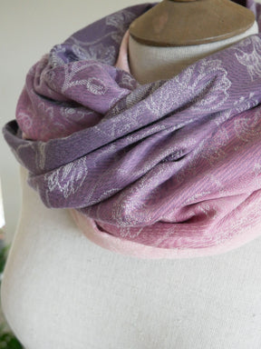 Pink and purple infinity loop on a mannequin