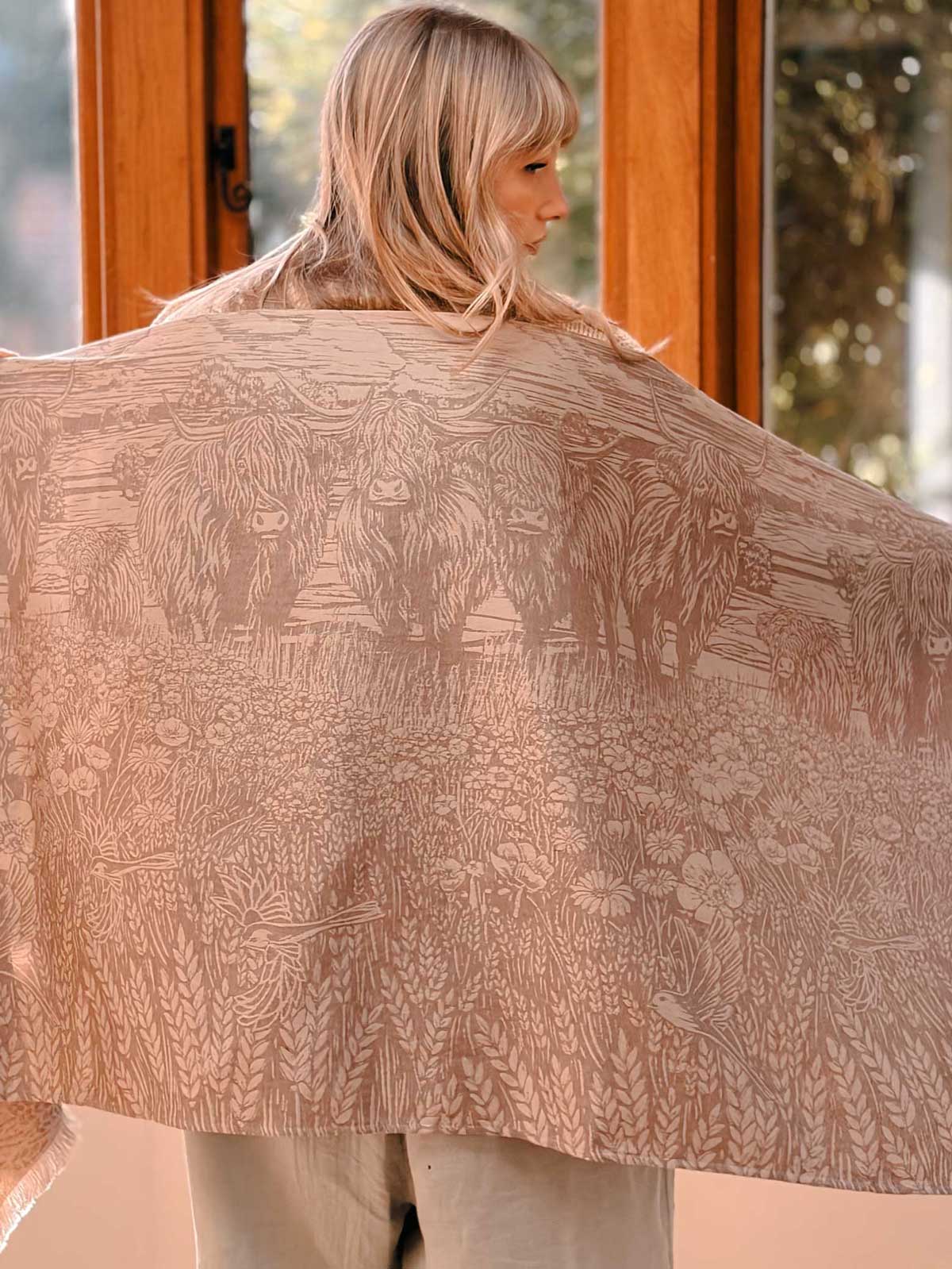 Highland Cows Moorland Scarf