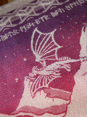 Detail of dragon in this The Lord of the Rings design fabric 