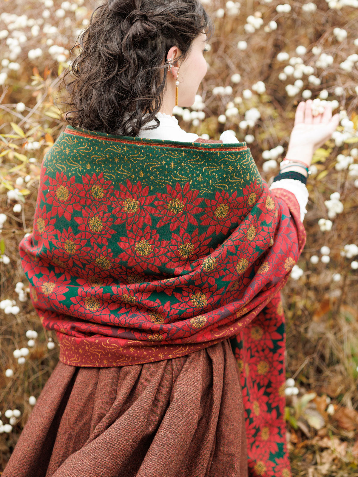 Lilies Christmas Flower Shawl