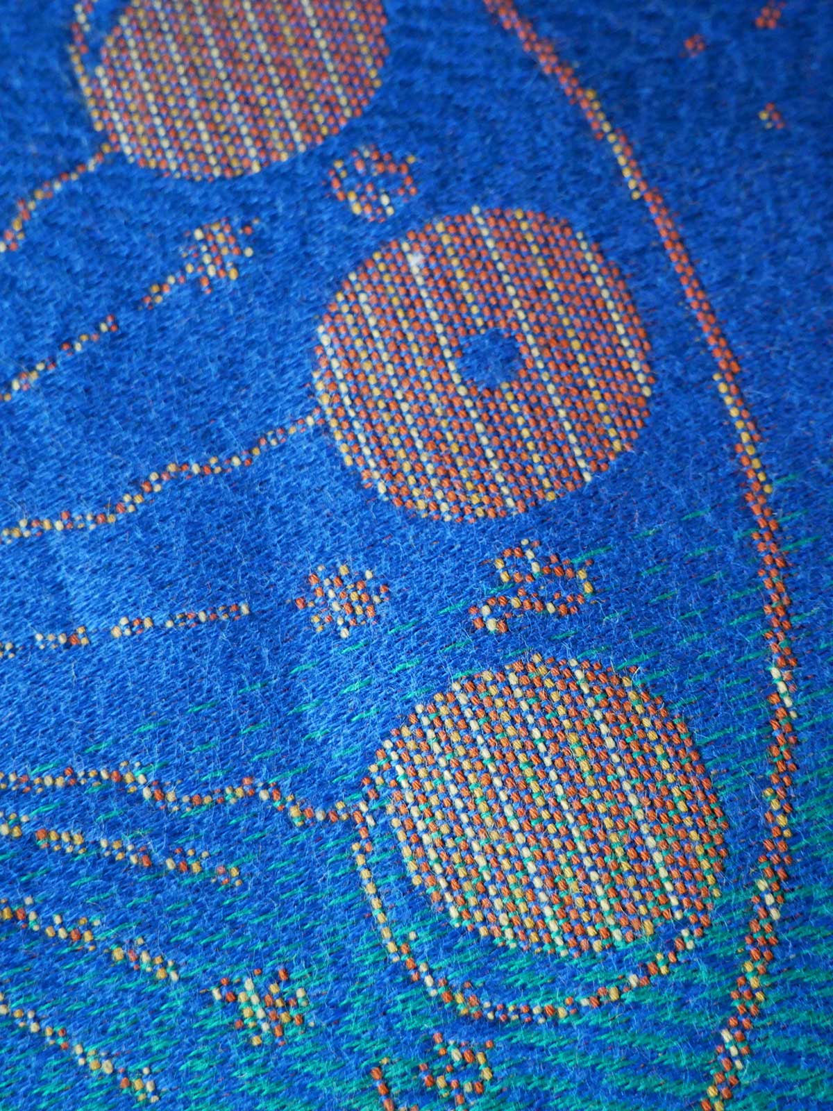 Close up of a fabric with moon details