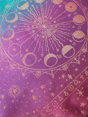 Jewel toned fabric with moon phases pattern