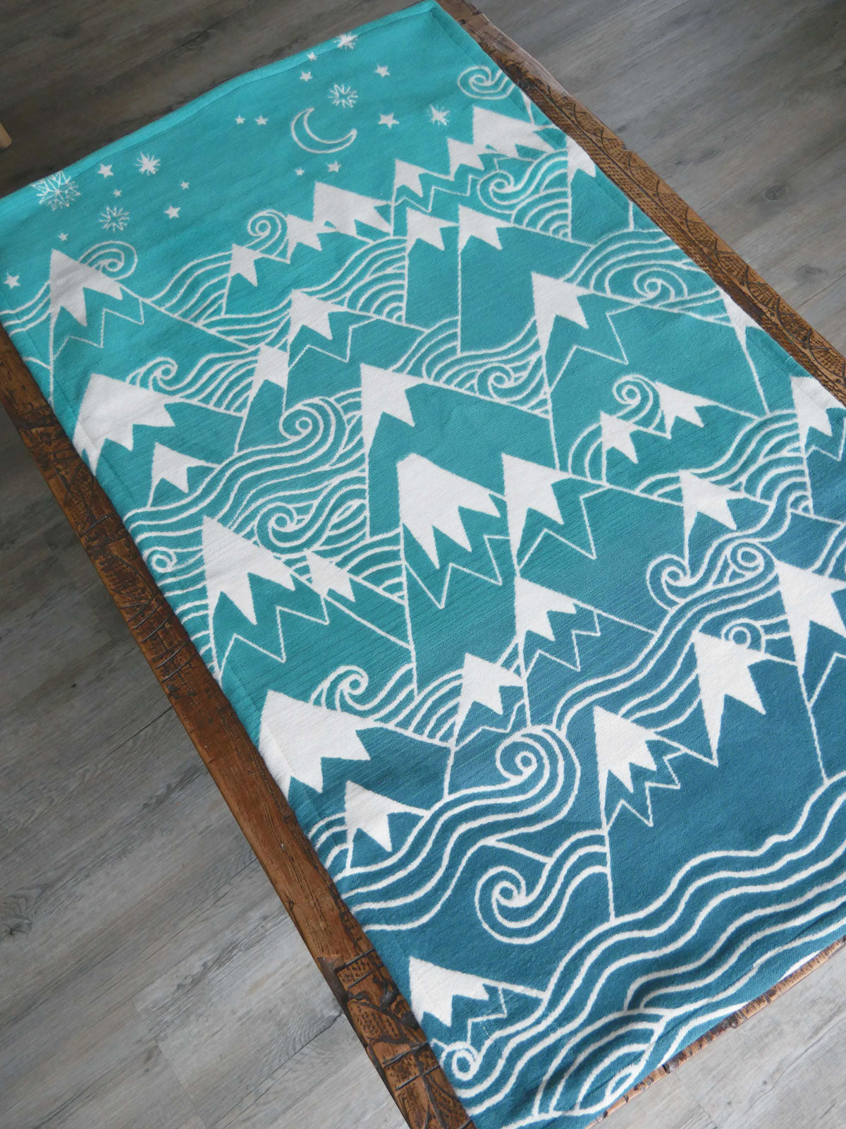 Misty Mountains Moonlit Brushed Cotton Baby Blanket