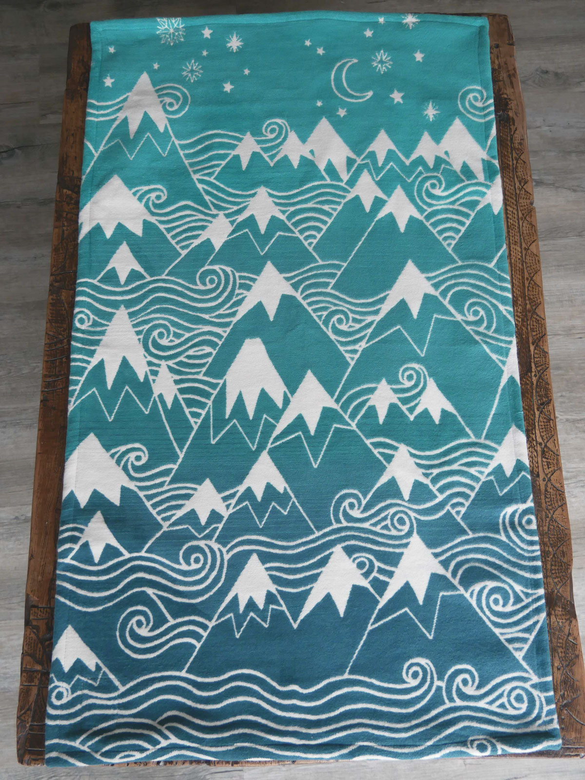 Misty Mountains Moonlit Brushed Cotton Baby Blanket