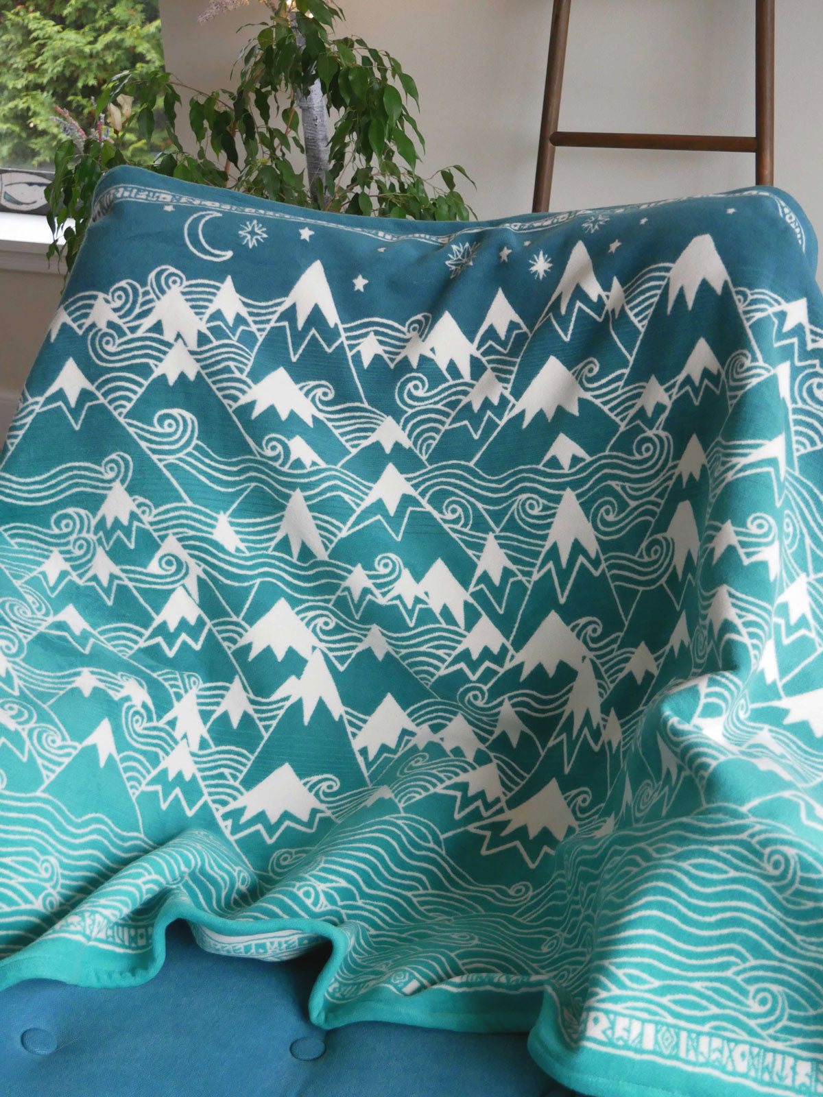 Misty Mountains Moonlit Brushed Cotton Children's Blanket