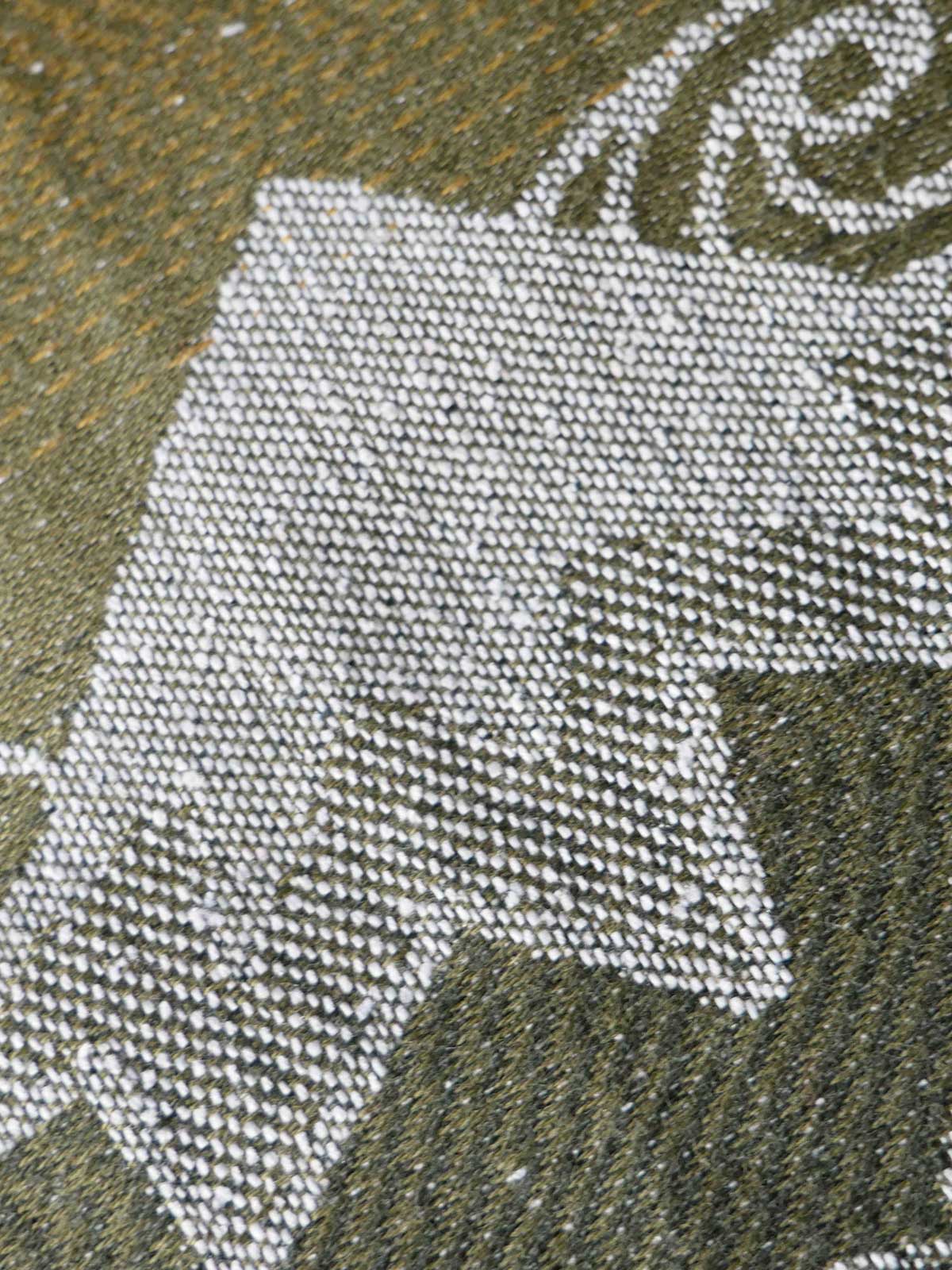 Close-up of a textured fabric with a geometric pattern