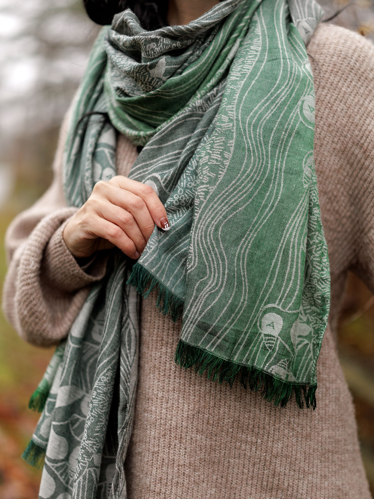 Puffins Skellig Mist Scarf (Woven Second) [Grade 2]