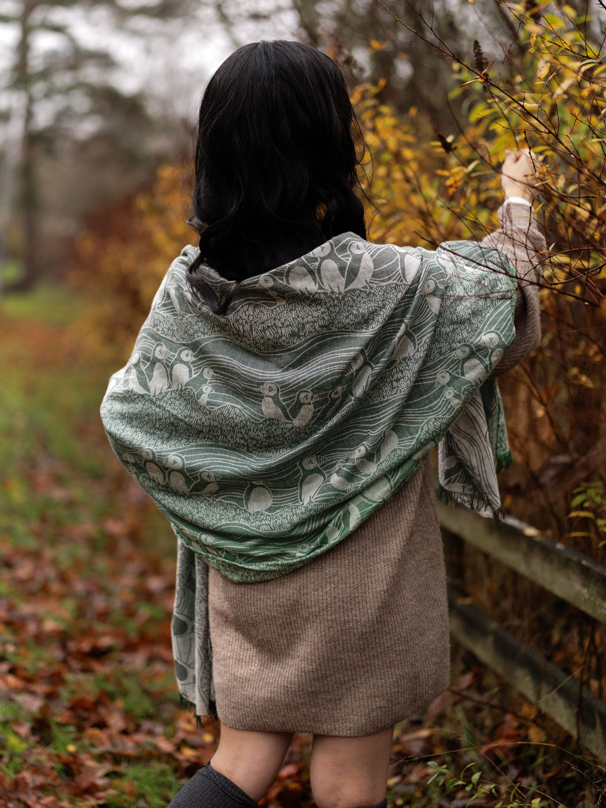 Puffins Skellig Mist Scarf (Woven Second) [Grade 2]