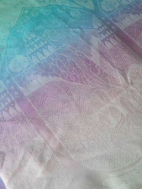 Colorful abstract pattern with a gradient effect on a textured surface