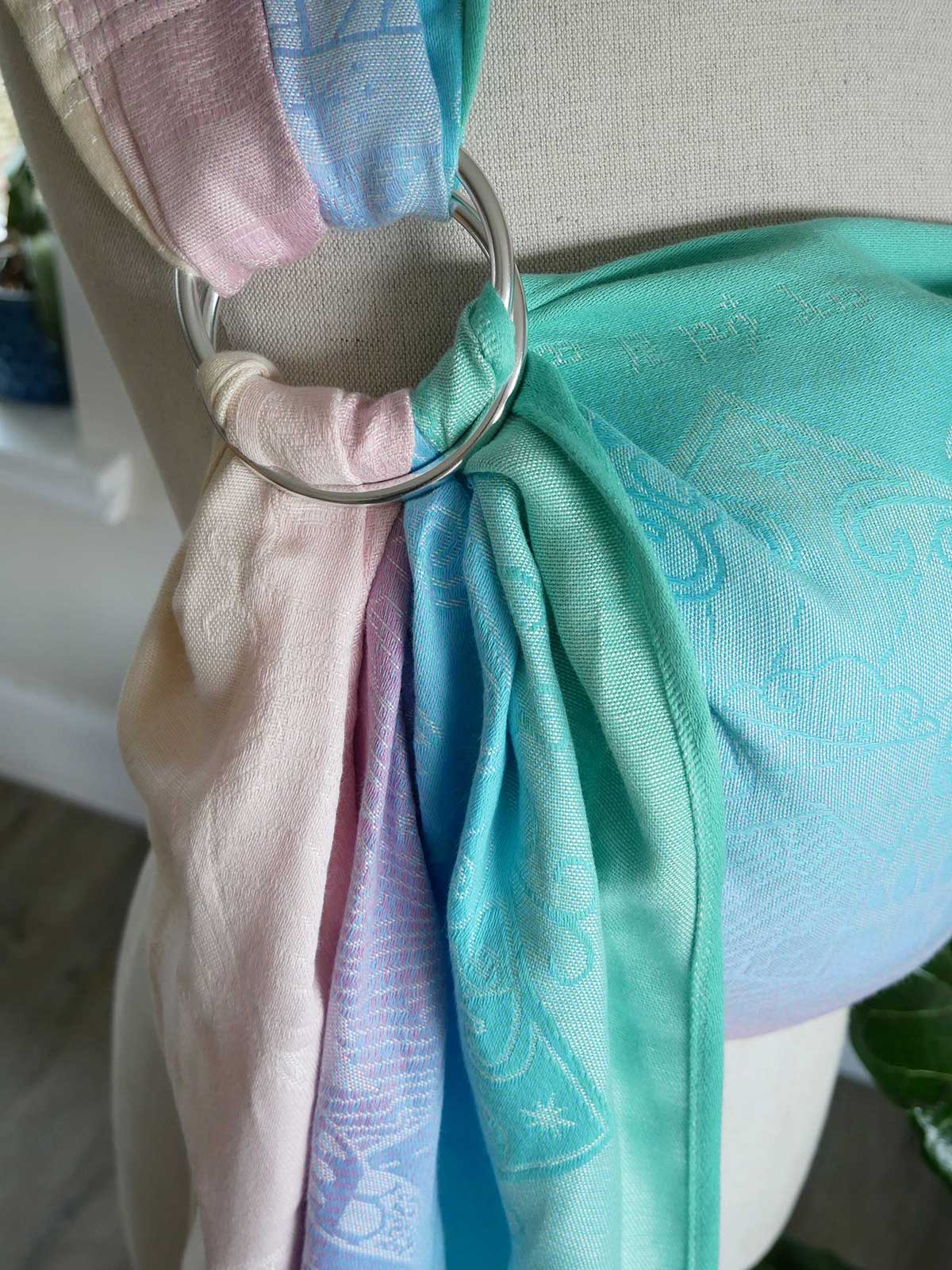 Colorful fabric ring sling.