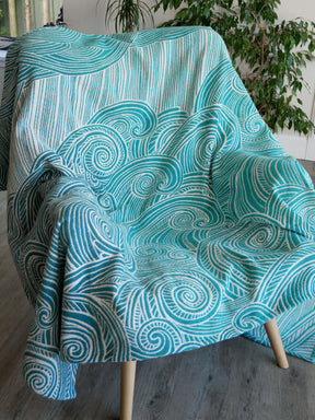 Sea Salt Moonlit Brushed Cotton Throw