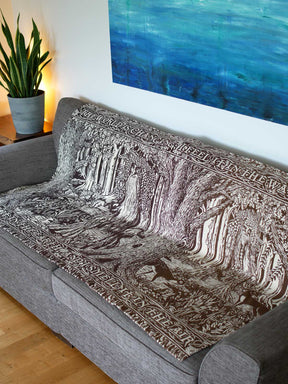 Middle-earth throw featuring Treebeard shown full length on a sofa