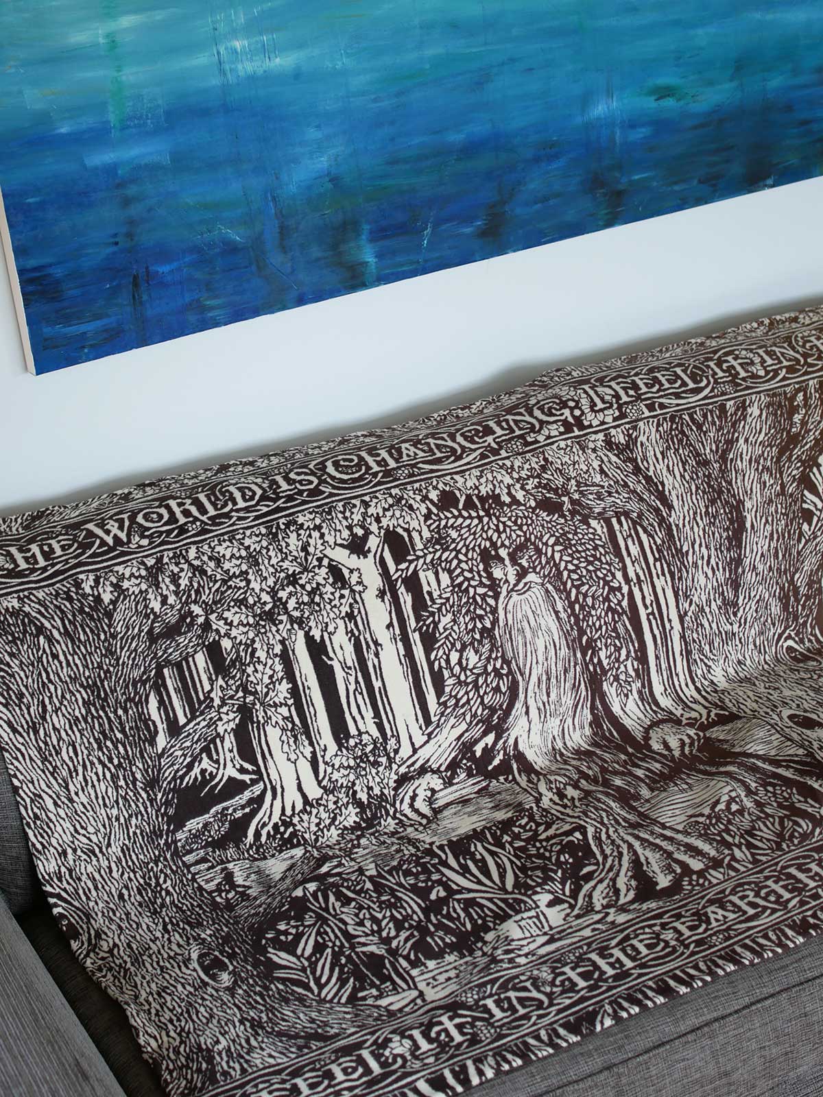 Middle-earth throw featuring Treebeard draped on a sofa
