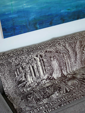 Middle-earth throw featuring Treebeard draped on a sofa