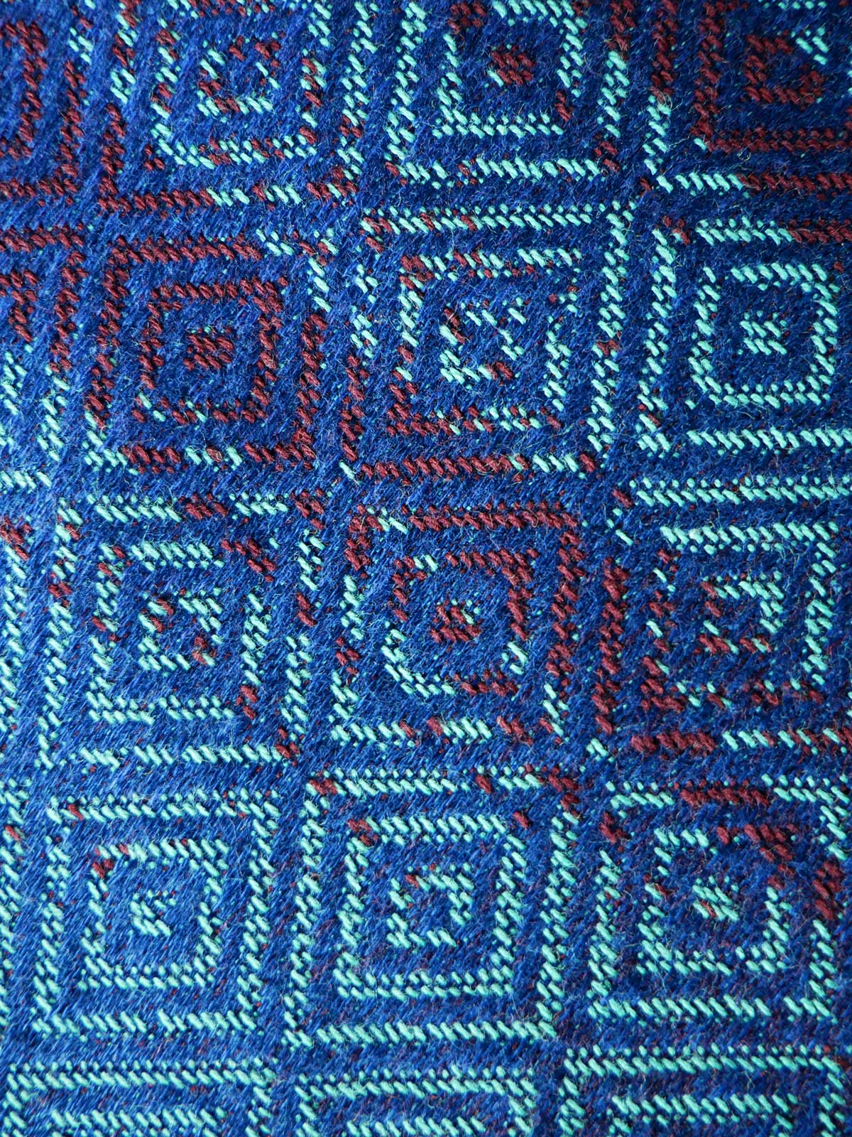 Close up of a blue fabric