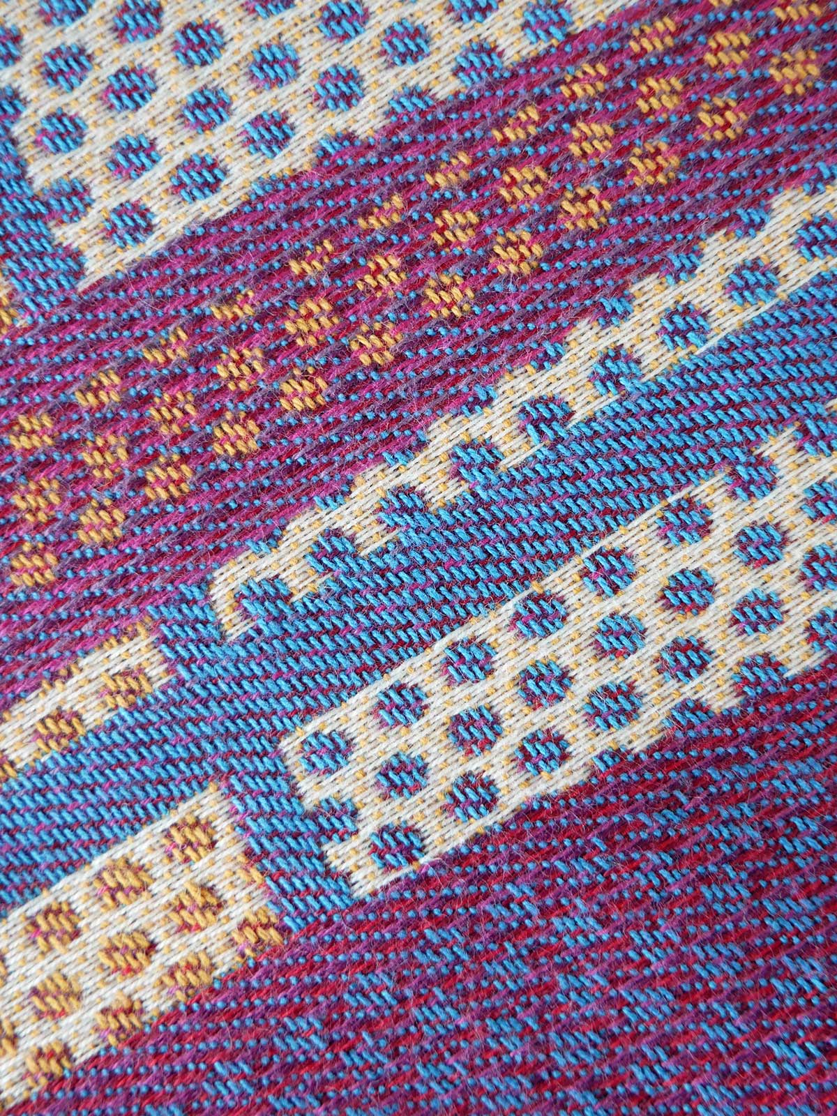 Close-up of a woven fabric with geometric pattern