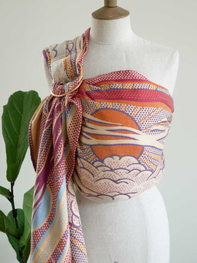 Colorful ring sling on a mannequin with a white background
